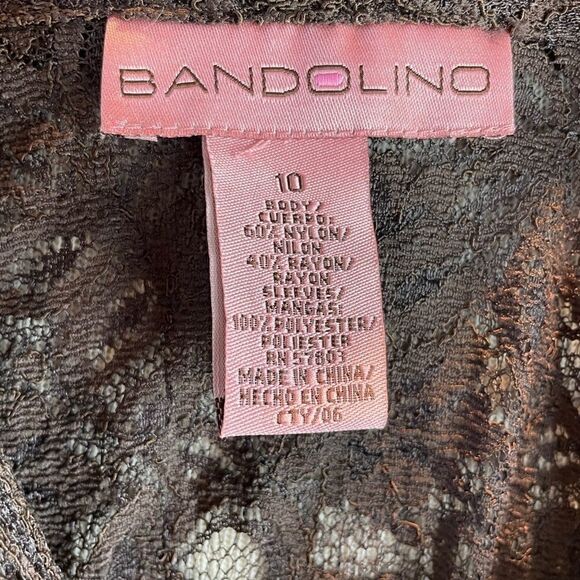 NWT Bandolino Brown Button Down Shirt Size M - Picture 8 of 9